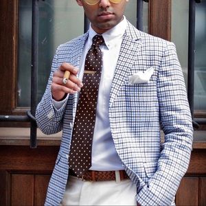 100% Linen Blazer | 36S | Striped Pattern